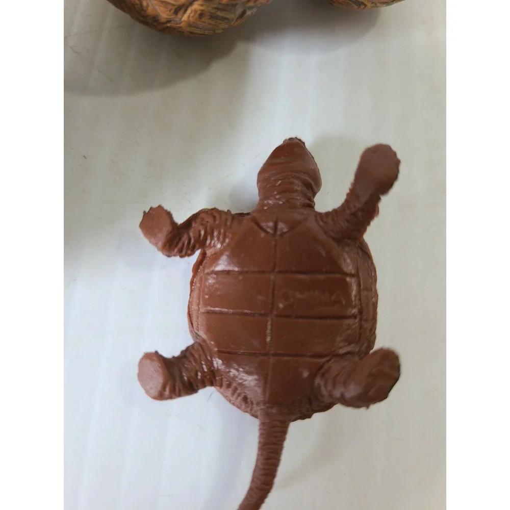 Vtg AAA Quality Rubber Tortoises Set of 3 plus small one. Turtle Egg Hatching
